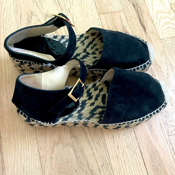Shenton Espadrille | Black Tumbled Leather Espadrilles  Jimmy choo espadrilles